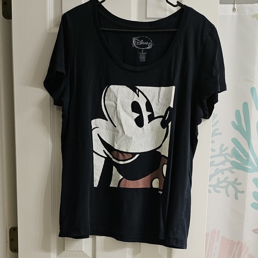 Disney Black and White Mickey Mouse Women's Tee